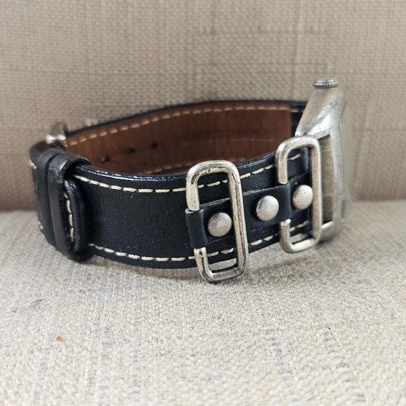 Guess Ladies Wrsitwatch Black Genuine Leather Strap Analog Quartz Wrist Watch - Picture 8 of 13